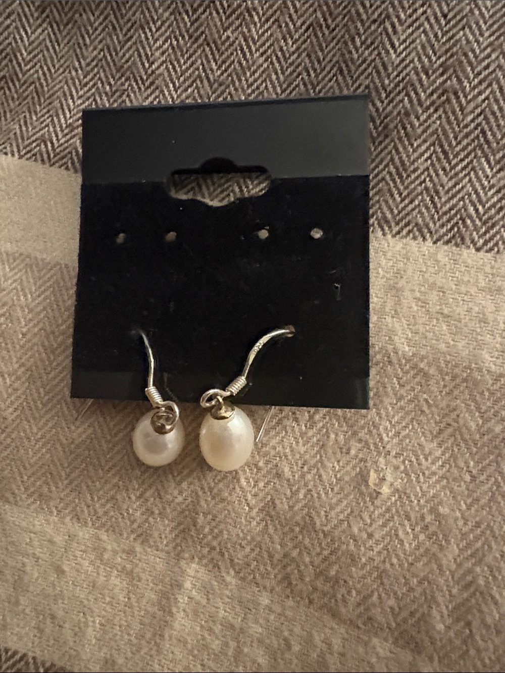 Classic White Pearl Drop sterling silver Earrings - Women Jewelry